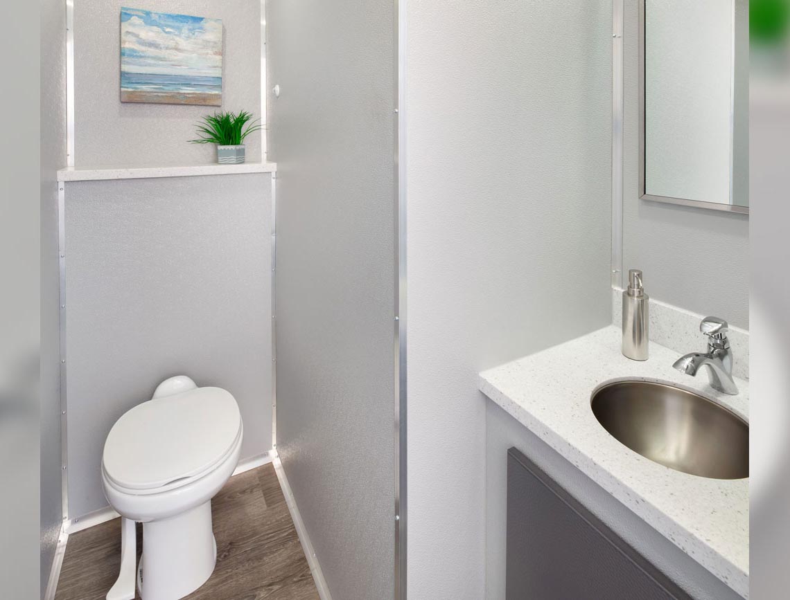 2 DOOR RESTROOM TRAILER GREY WOMENS