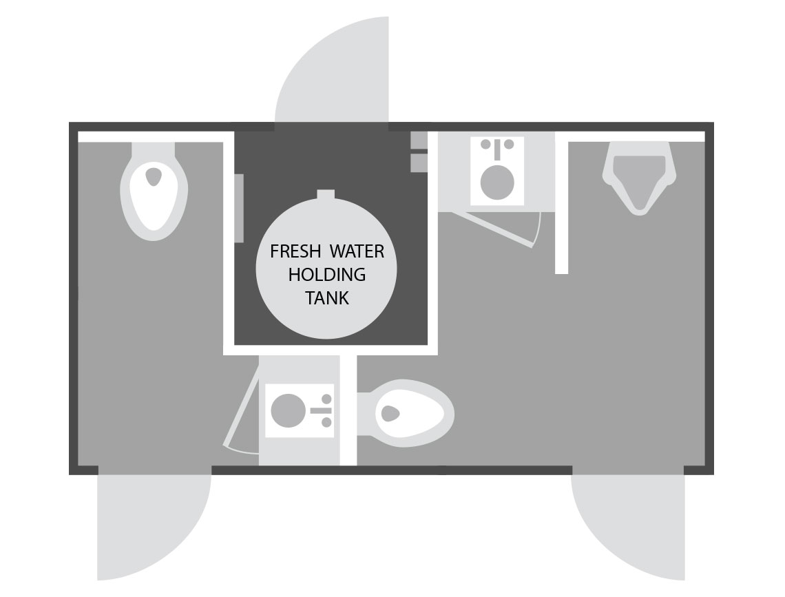 2 door restroom trailer FLOOR PLAN